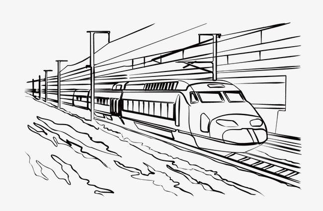 高铁火车简笔画图片