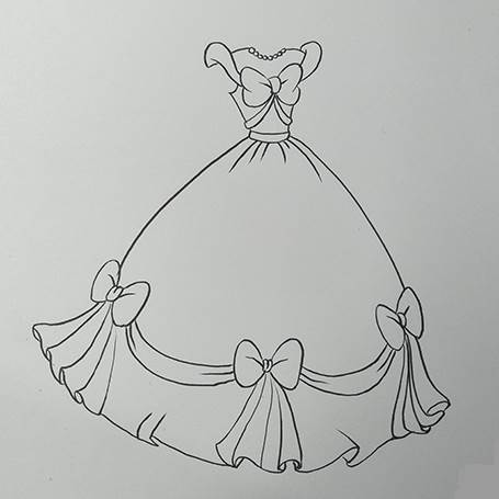 礼服裙子简笔画 简单图片