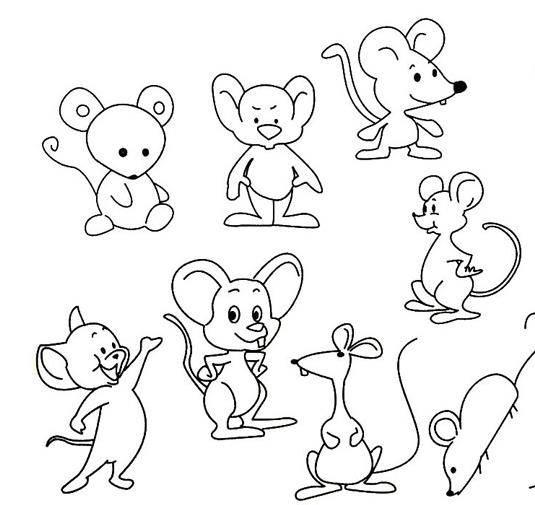 儿童画小老鼠简单画法图片