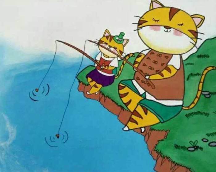 小猫钓鱼绘本10张图片图片