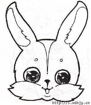 小兔子头套简笔画图片