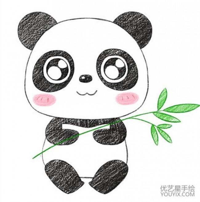 简笔画熊猫 简笔画熊猫吃竹子图片