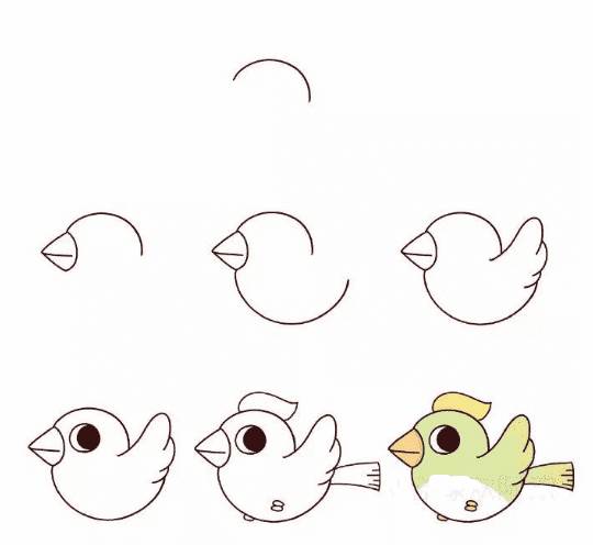 简笔画小鸟方法图片