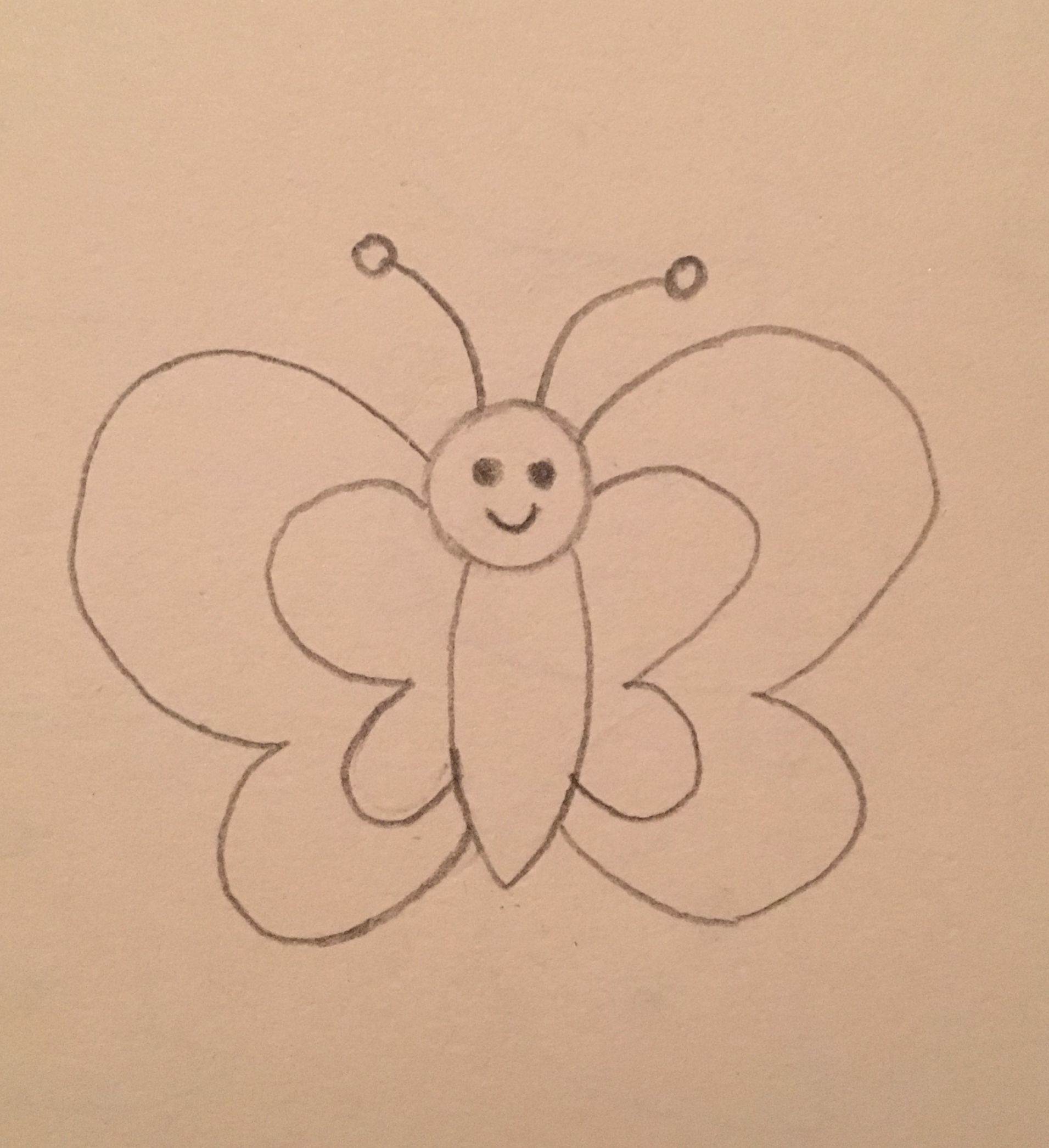 蝴蝶的简笔画简单图片