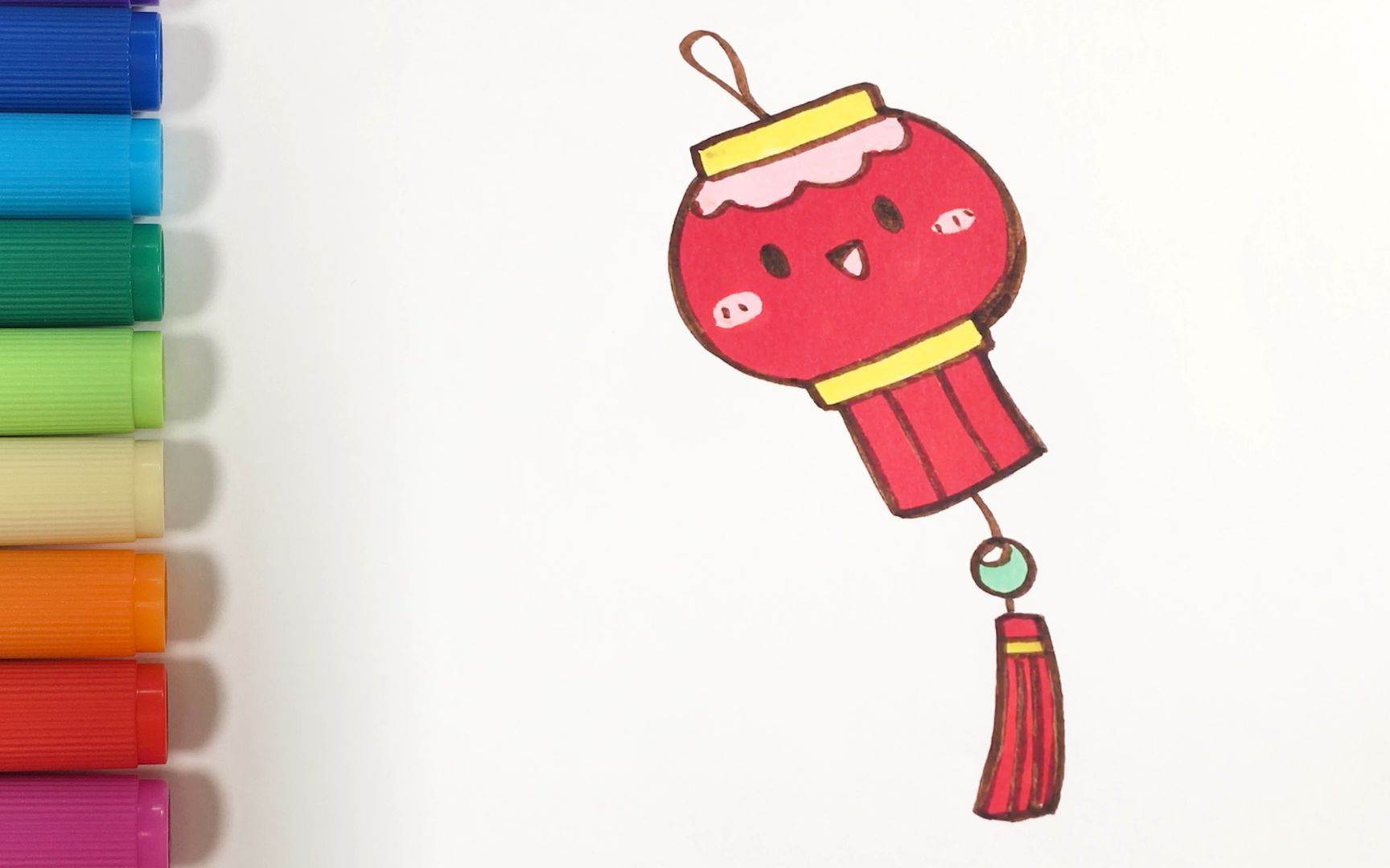 春节新年灯笼简笔画画法图片步骤💛巧艺网
