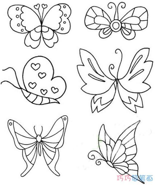 画蝴蝶的简笔画画法图片