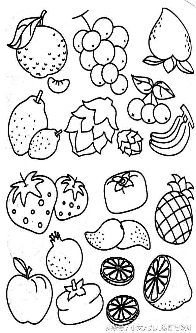 食品简笔画水果蔬菜图片