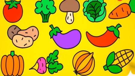简笔画蔬菜组合带颜色图片