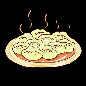 盘子饺子简笔画图片