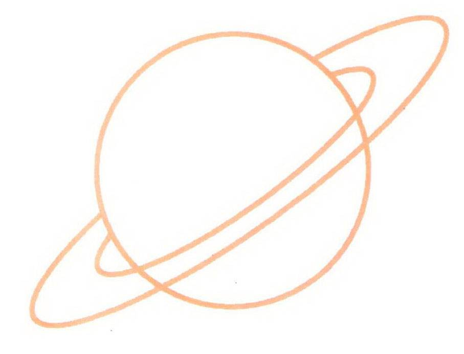 土星简笔画 儿童画图片