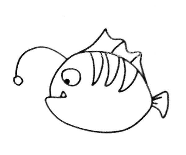 灯笼鱼简笔画海底世界图片
