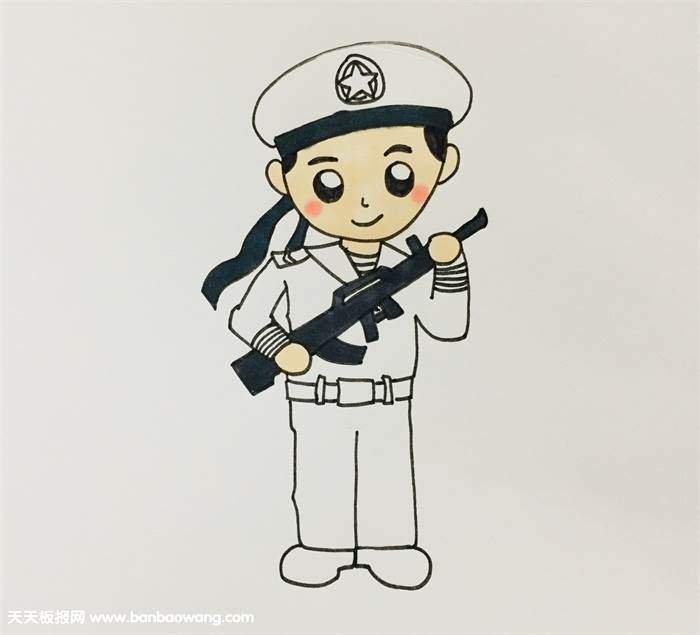 海军简笔画海军简笔画儿童画