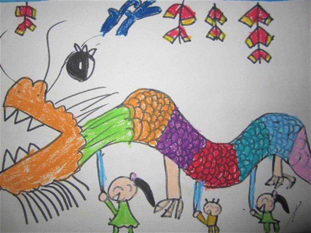 舞龙简笔画 儿童 简单图片