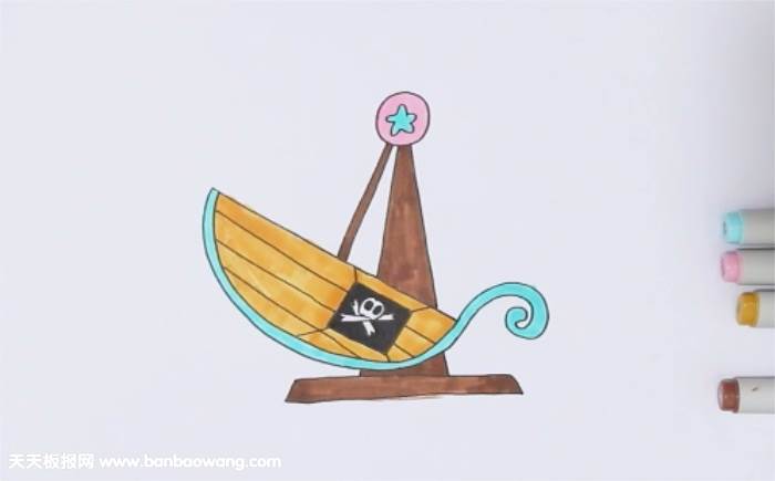 游乐园海盗船儿童画图片