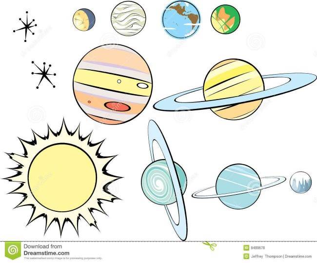 图矢量素材简笔画卡通太阳和九大行星矢量素材八大行星简笔画怎么画