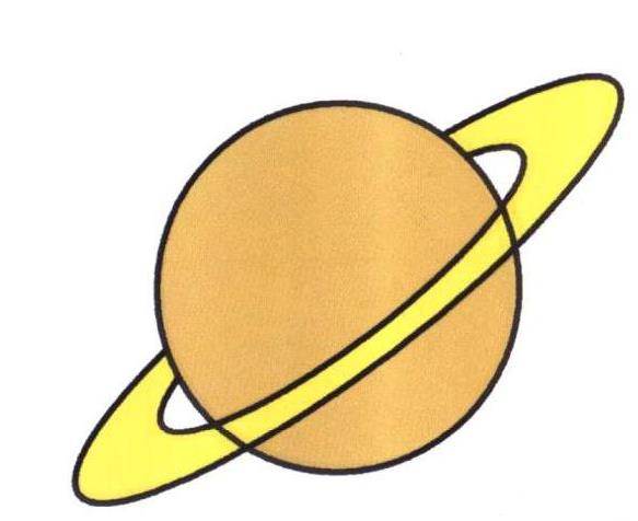 土星简笔画 土星简笔画带涂颜色
