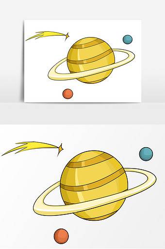 土星简笔画 土星简笔画带涂颜色