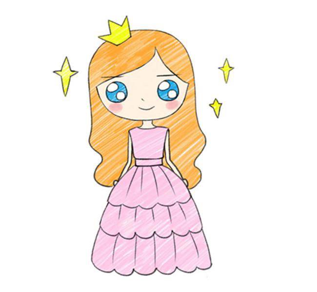 学的小公主简笔画简单画小公主公主简笔画
