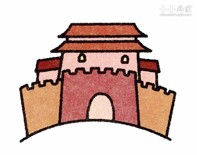 古代京城简笔画图片