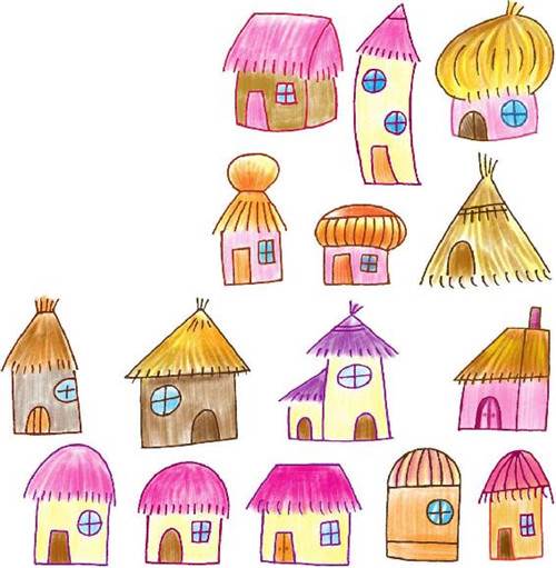 100种房子简笔画带颜色图片