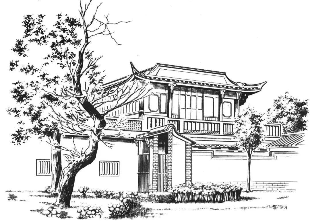 中式房子简笔画图片