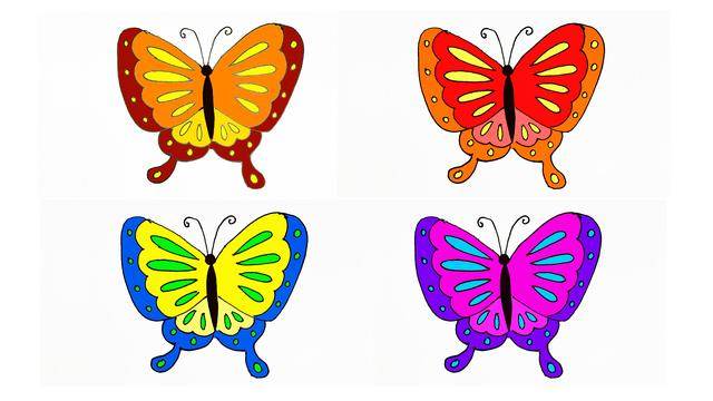 儿童图画蝴蝶简图图片