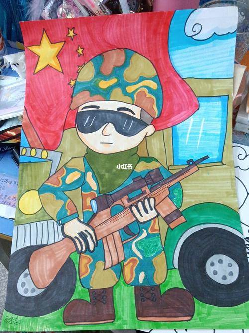 红军的简笔画打仗图片