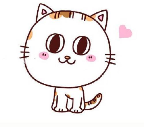 猫简笔画带颜色彩色小猫简笔画可爱