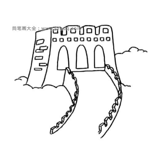 长城简笔画大全简笔画儿童画风景画图片大全《雄伟的万里长城》万里