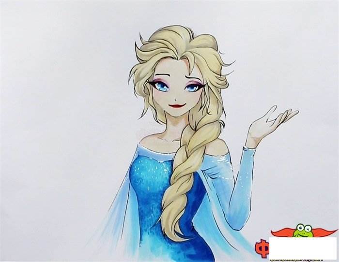 冰雪奇缘二艾莎简笔画艾莎公主一个人简笔画
