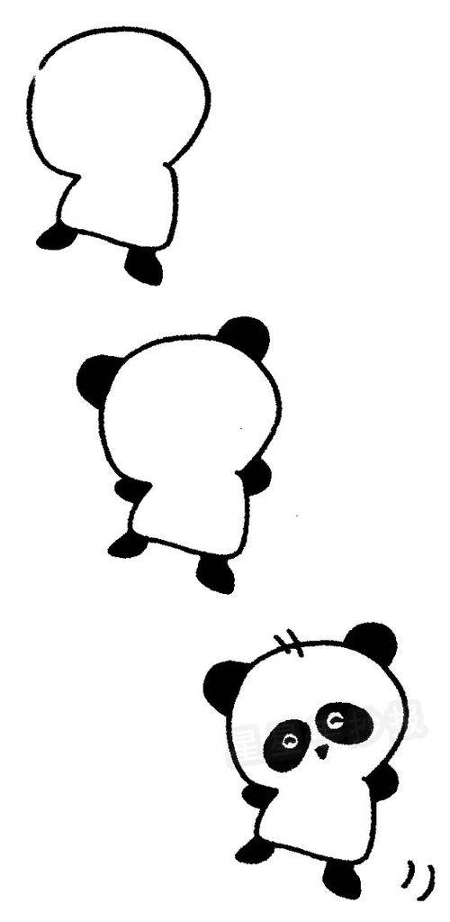大熊猫简笔画可爱复杂图片