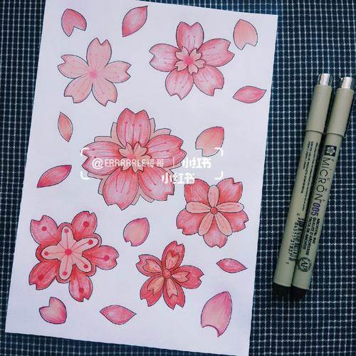 樱花的简单画法马克笔图片