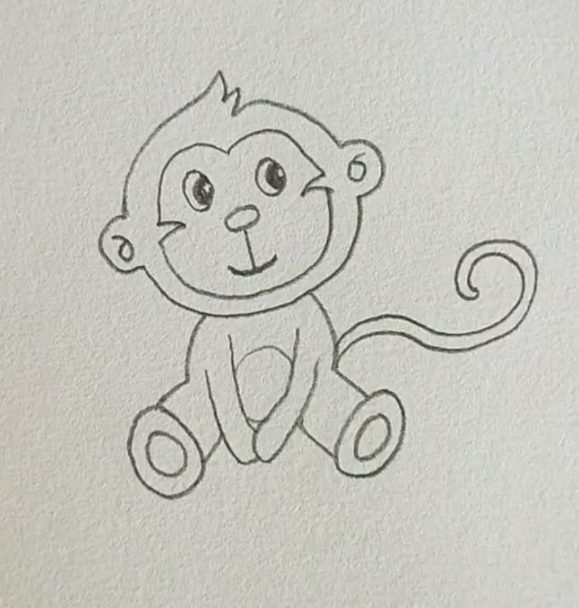瘦的猴子简笔画图片