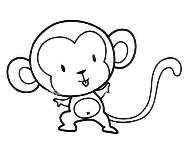 小猴子简笔画 小猴子简笔画带颜色的