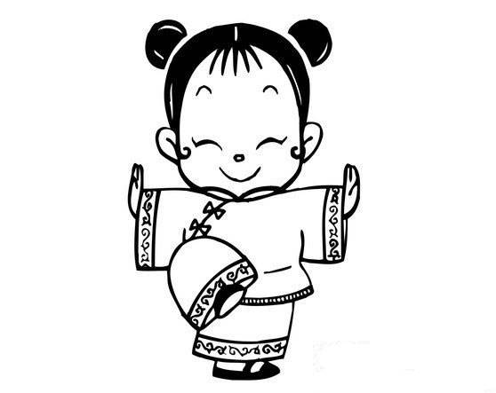 中国年画娃娃简笔画图片