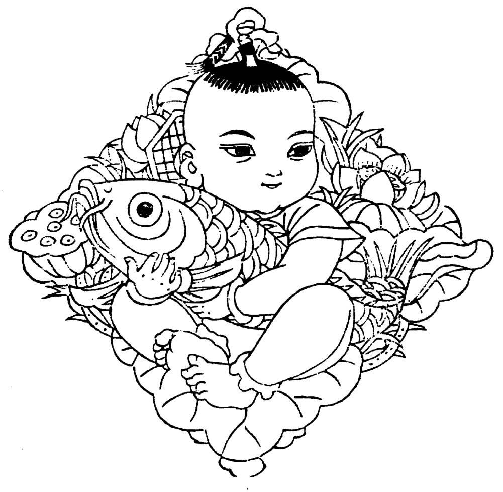 中国传统年画简笔画图片
