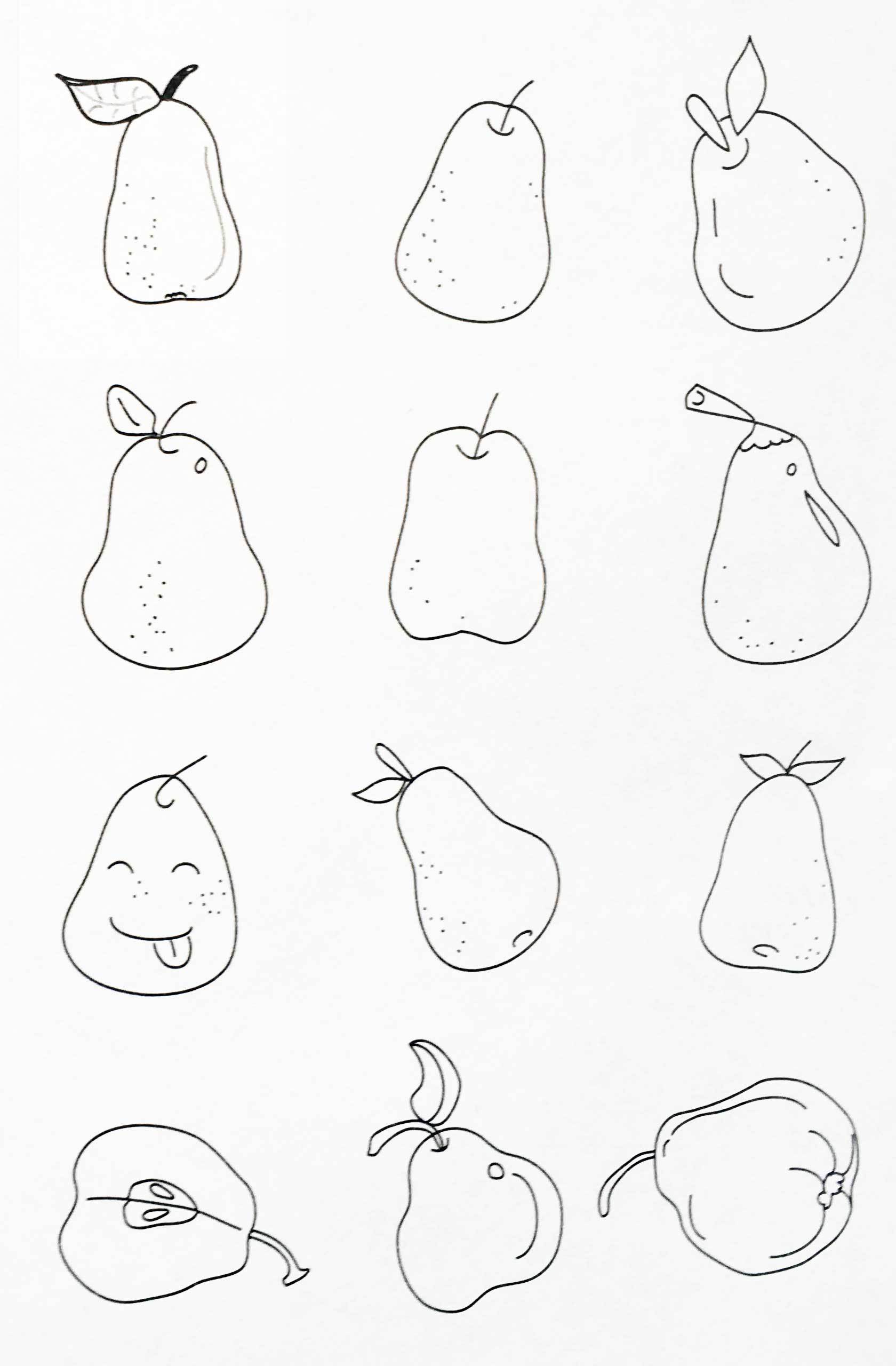 梨的画法 简单图片