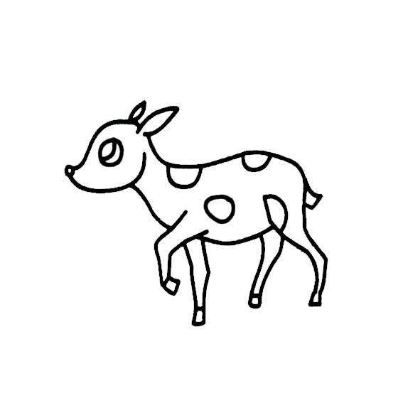 简笔画可爱的小鹿画法圣诞鹿简笔画彩色图片