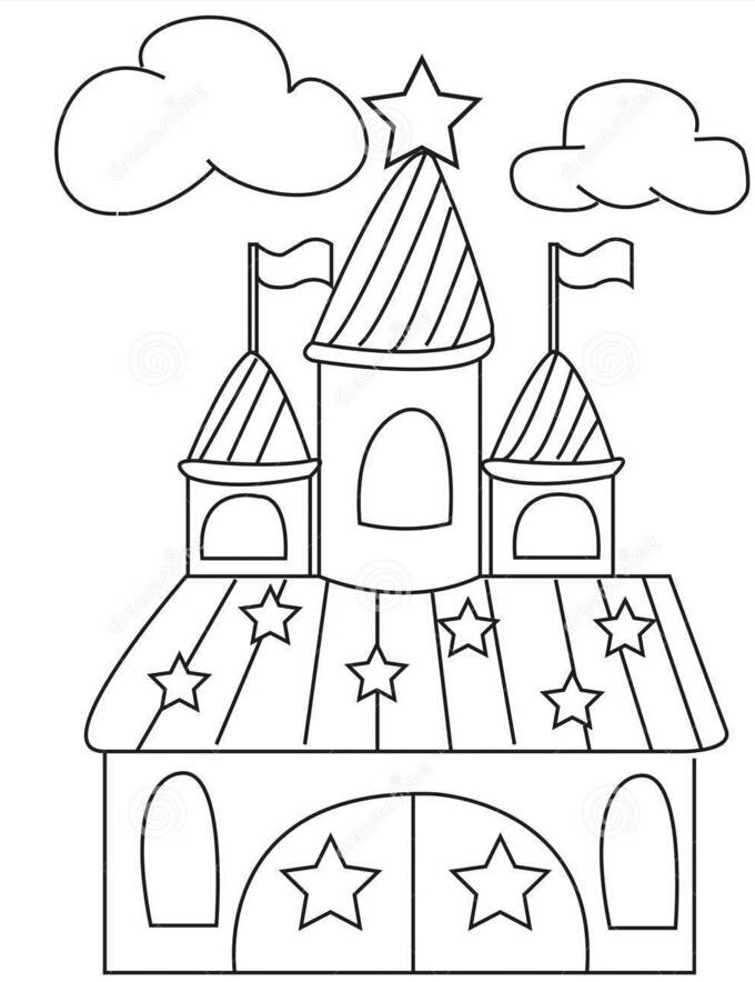 白雪公主的城堡简笔画图片