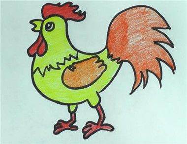 公鸡简笔画涂色图片