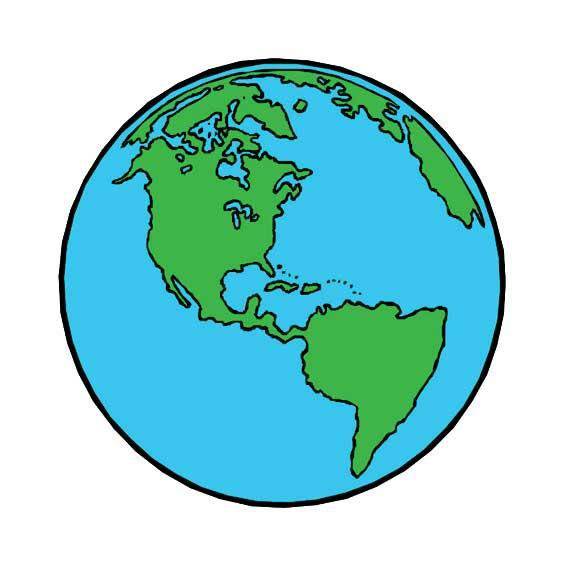 地球表情简笔画地球简笔画彩色卡通内容图片展示