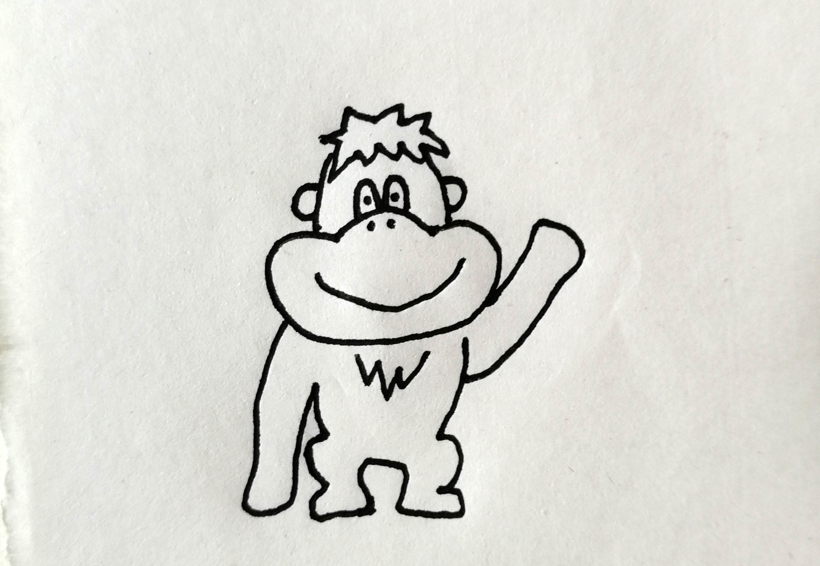 猩猩简笔画可爱 简化图片