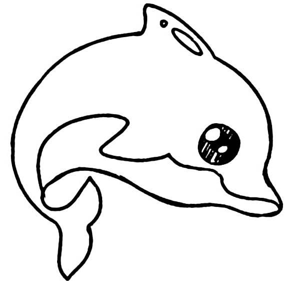 简化海豚手绘图图片