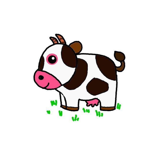 奶牛彩色简笔画图片