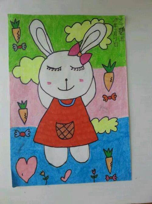 一年级画兔子的图画图片