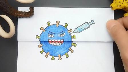幼儿园病毒画画图片