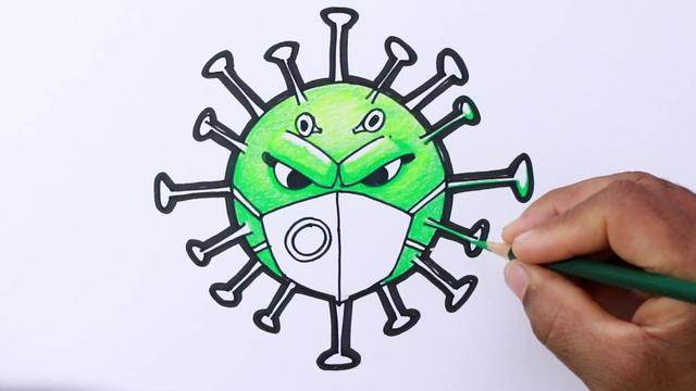 科学家的简笔画病毒图片