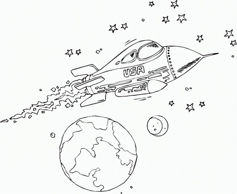 宇宙飞船线描画图片