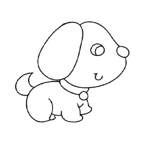 画一只可爱小狗简笔画图片