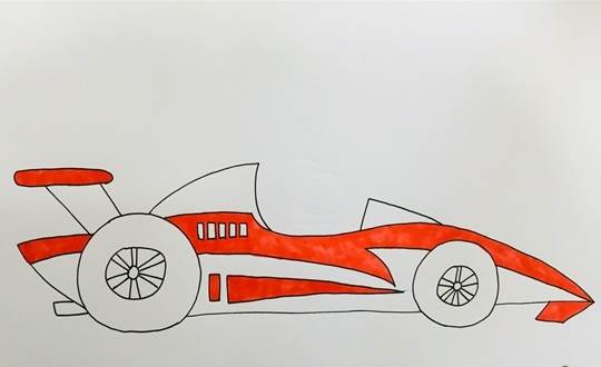 赛车简笔画画法图片